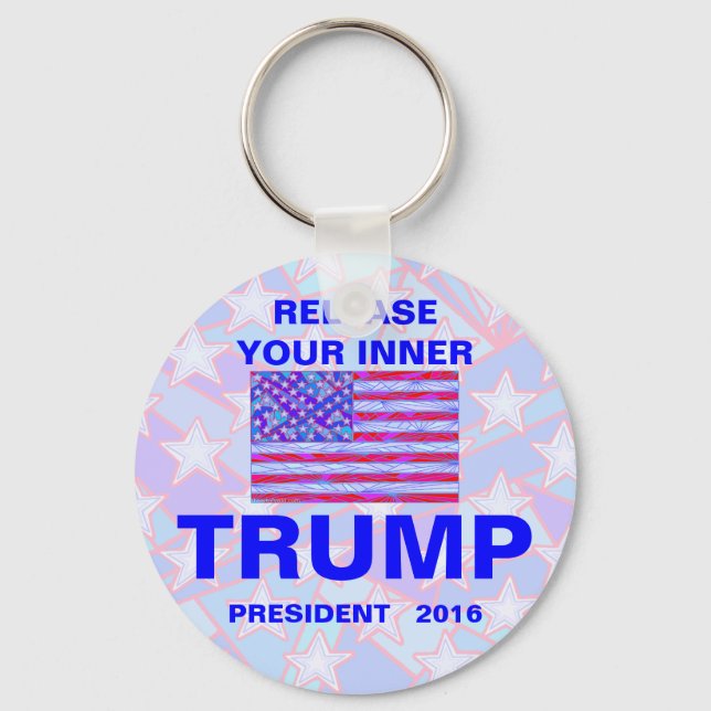 Trump For President 2016 USA Trump Supporter Keychain (Front)
