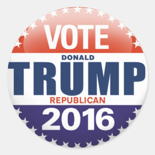 Trump for President 2016 Vintage Retro Button Classic Round Sticker