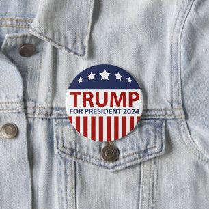 Trump For President 2024 3 Inch Round Button