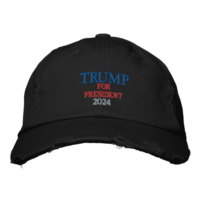 TRUMP FOR PRESIDENT 2024 DISTRESSED CHINO CAP (Front)