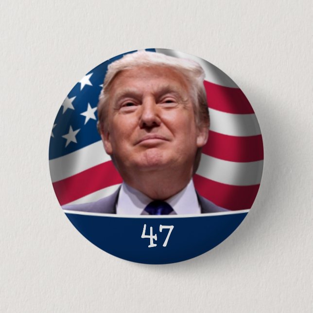 Trump for president 47 vote 2024 2 inch round button (Front)