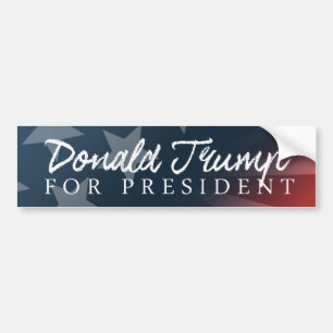 Trump For President Autograph White Bumper -.png Bumper Sticker