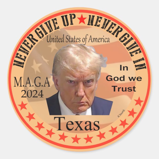 Trump for Texas, Orange Man Convicted Red Wave  Classic Round Sticker (Front)