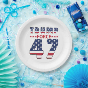Trump Force 47 Paper Plate