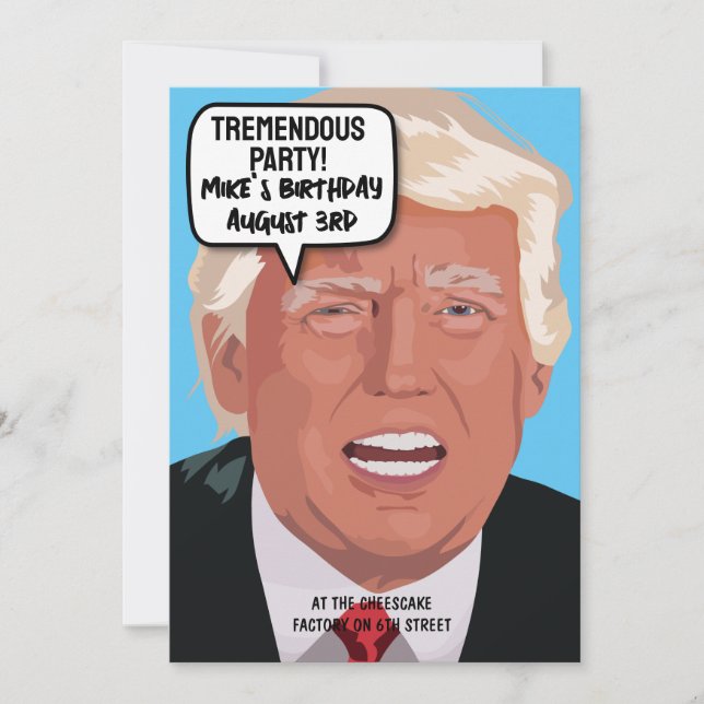 TRUMP FUNNY ANNIVERSAIRE FÊTE Invitation (Devant)