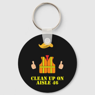Trump Garbage Man Safety Vest Clean Up On Aisle 46 Keychain