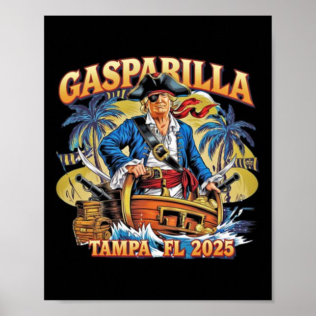 Trump Gasparilla Tampa Fl 2025 Pirate Festival  Poster (Front)