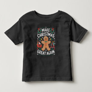 Trump Gingerbread Man Make Christmas Great Again Toddler T-shirt