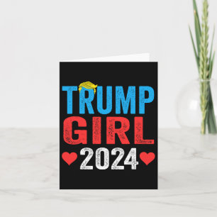 Trump Girl 2024 Cute Trump Flag Women Girls Kids Card