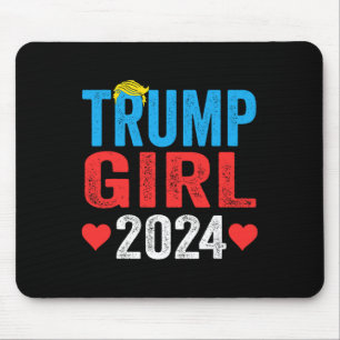 Trump Girl 2024 Cute Trump Flag Women Girls Kids Mouse Pad