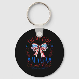 Trump Girl 45 47 Mega Est 2024 Social Club Happy 4 Keychain