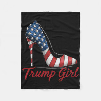 Trump Girl High Heel Stilettos American Flag Trump Fleece Blanket