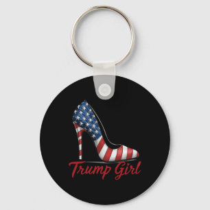 Trump Girl High Heel Stilettos American Flag Trump Keychain