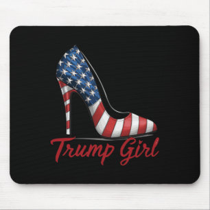 Trump Girl High Heel Stilettos American Flag Trump Mouse Pad