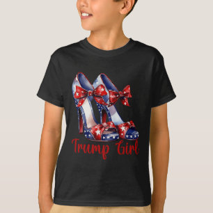 Trump Girl High Heel Stilettos American Flag Trump T-Shirt