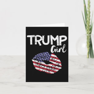 Trump Girl Lips Usa Flag Pro Vote For Donald 2020 Card