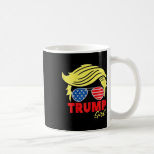 Trump Girl Messy Bun Trump 2024 Election American  Coffee Mug
