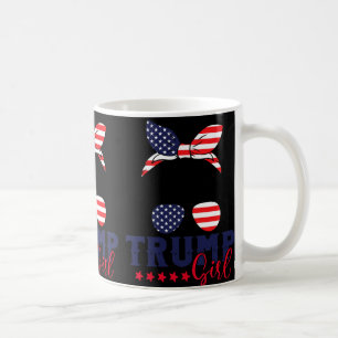 Trump Girl Messy Bun Trump 2024 Election American  Coffee Mug
