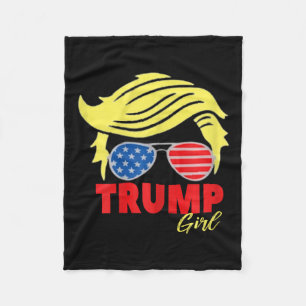 Trump Girl Messy Bun Trump 2024 Election American Fleece Blanket