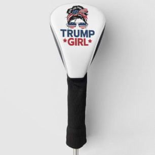 Trump Girl Messy Bun Trump 2024 Election American Golf Head Cover