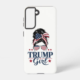 Trump Girl Messy Bun Trump 2024 Election American  Samsung Galaxy Case