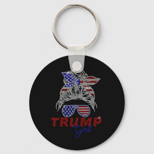 Trump Girl Messy Bun Voting For Trump 2024 Faux Rh Keychain