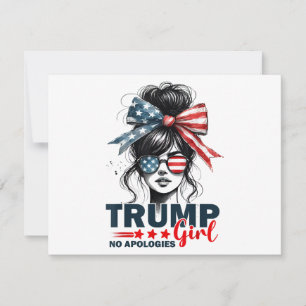 Trump Girl No Apologies Messy Bun Sunglasses Trump