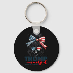Trump Girl No Apologies Messy Bun Sungles Trump 20 Keychain