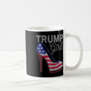 Trump Girl Stilettos High Heel American Flag Bling Coffee Mug
