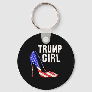 Trump Girl Trump 2025 Election American Flag  Keychain