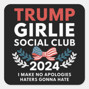 Trump Girlie Coquette Social Club Bow Election Square Sticker
