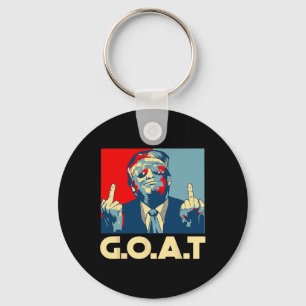 Trump Goat 45th President Middle Finger Election R Keychain