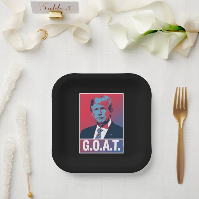 Trump GOAT Election 2024 Republican Vintage Paper Plate (Wedding)