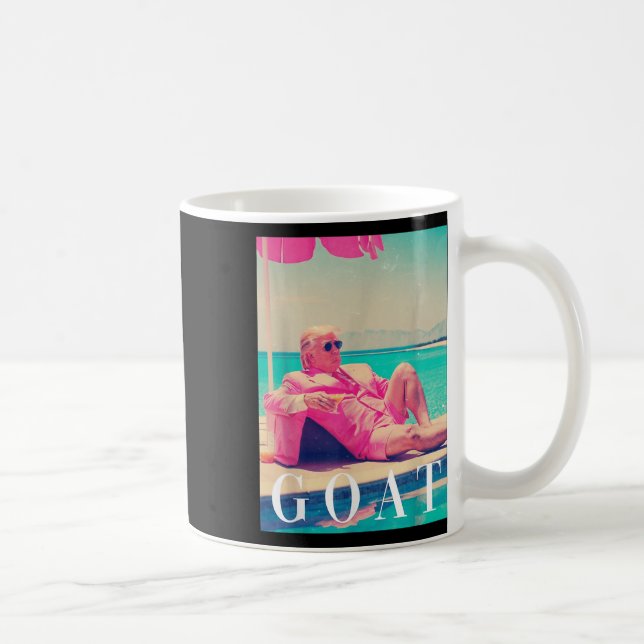 Trump Goat Shirt Summer 2024 Retro Funny Pink Dona Coffee Mug (Right)