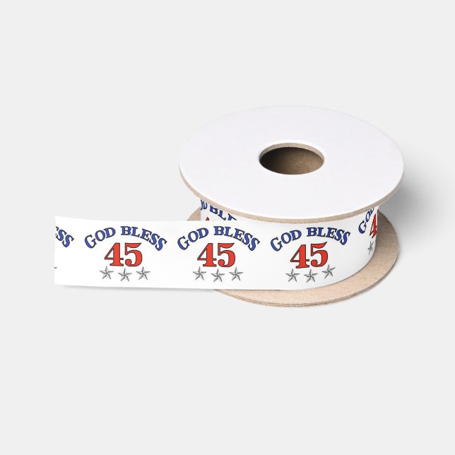 Trump God Bless 45 Satin Ribbon (Spool)