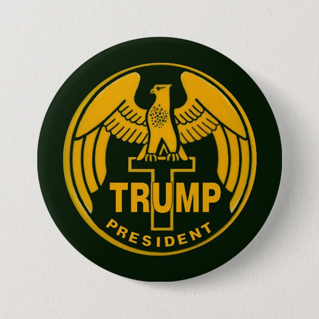 Trump Gold Eagle 3 Inch Round Button (Front)