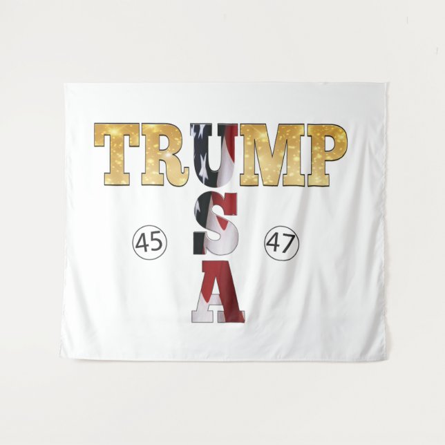Trump Gold ⛳ Presidential USA 45 47 🏆 Tapestry (Front (Horizontal))