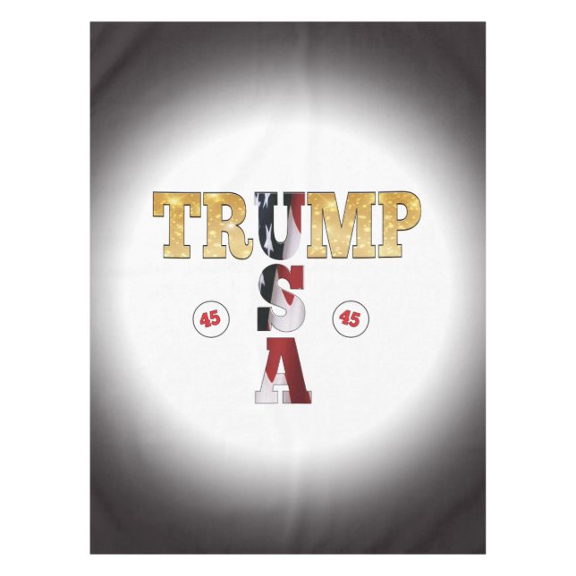 Trump Gold 💖 Presidential 💕 USA Tablecloth (Front)