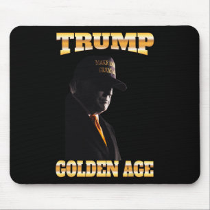 Trump Golden Age Silhouette 45 47 Golden Tie Mouse Pad