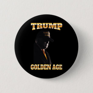 Trump Golden Age Silhouette Mega 45 47 Golden Tie  2 Inch Round Button