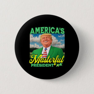 Trump Golfer America's Masterful President Men's W 2 Inch Round Button