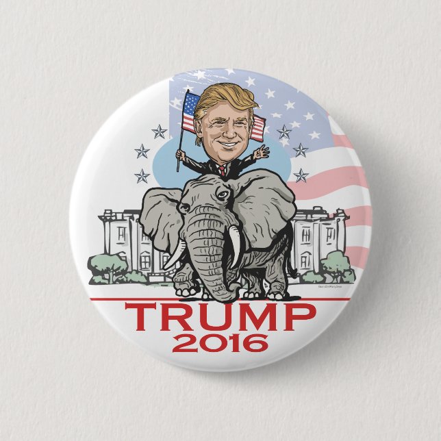 Trump GOP Elephant Tour 2 Inch Round Button (Front)