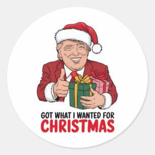 Trump Got What I Wanted For Christmas Funny Xmas Classic Round Sticker
