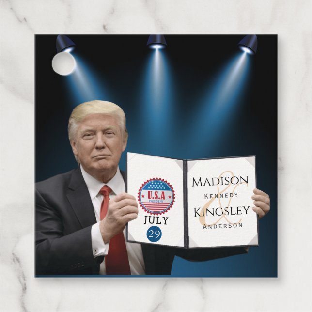 Trump Greatest Amazing Wedding Favour Tags (Front)