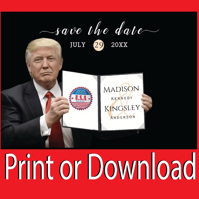 Trump Greatest 💍 Patriot Wedding Save The Date (Creator Uploaded)