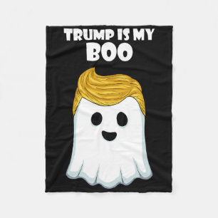 Trump Hair Funny Ghost Halloween Boo Fleece Blanket