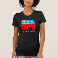 Trump Hair on Red White and Blue GOP Elephant