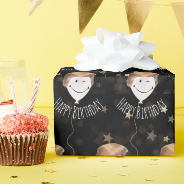 Trump Hair On White Balloons Wrapping Paper