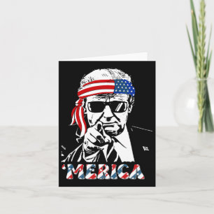 Trump Happy 4th Of July Trump American Flag 1  Card