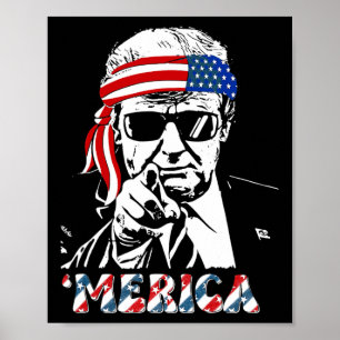 Trump Happy 4th Of July Trump American Flag 1  Poster